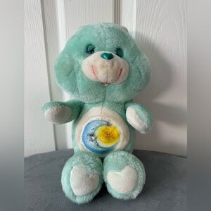 Vintage Kenner 1983 Teal Bedtime Care Bear with Crescent Moon & Sun Kenner 13”